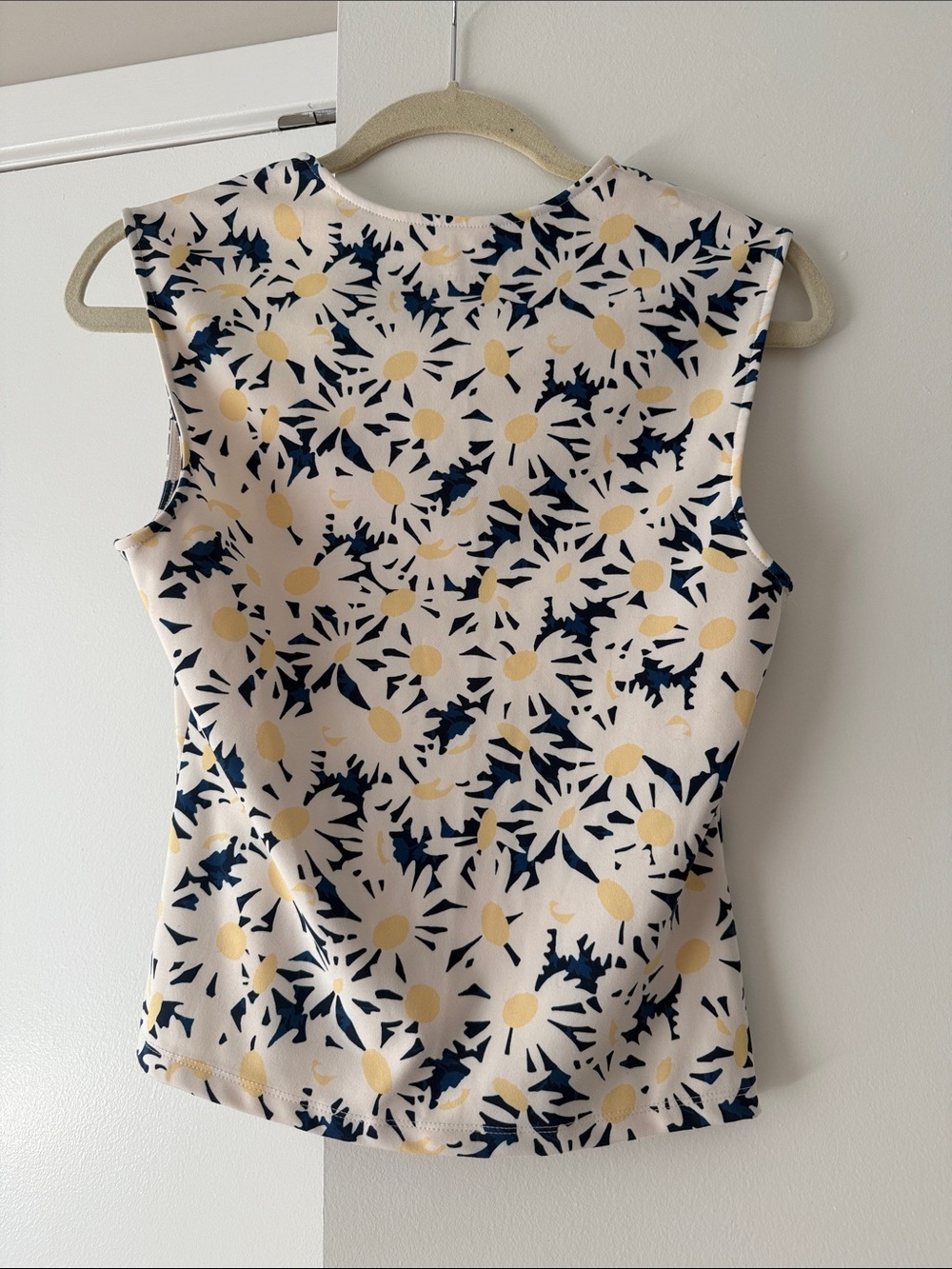 Maeve Cream Tank Top with Yellow and Navy Floral Print - Picture 3 of 3